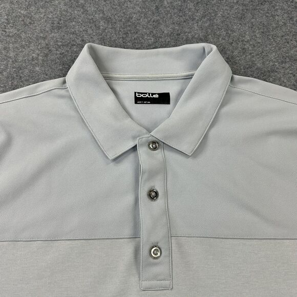 Bolle Polo Shirt Mens XL Light Gray Performance Golf Short Sleeve Polyester - Picture 3 of 9